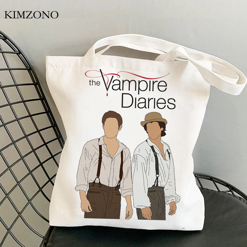 Women Bags Jute - the Vampire Diaries shopping bag grocery