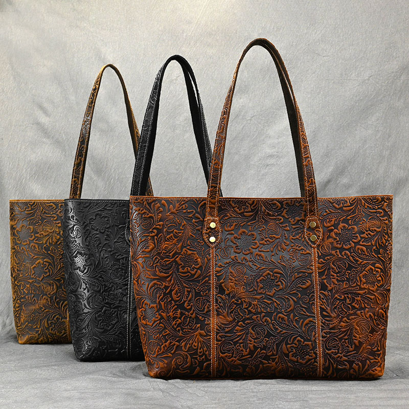 Women Bags Handmade - Vintage Embossed Design Women Handbags Retro