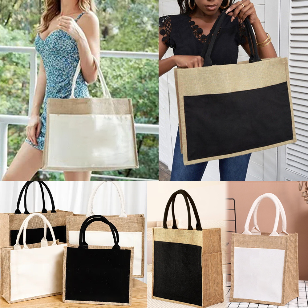 Women Bags Jute - Vintage Grocery Bags Reusable Eco Jute