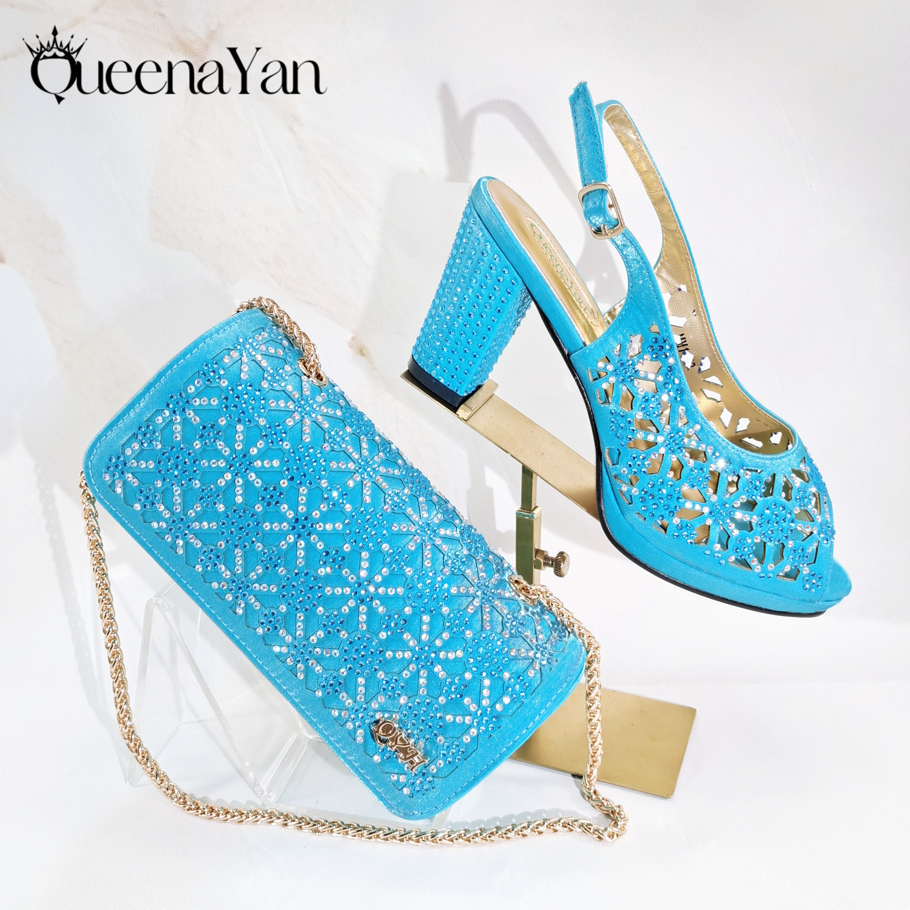 Women Bags Handmade - Queena Yan Elegant handmade sky blue