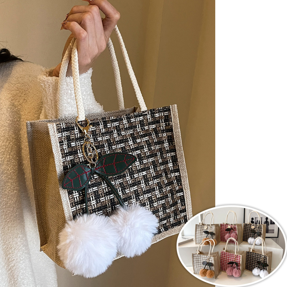 Jute Tote Bag Woven Linen Hand - Women Bags Jute incelemesi ve fiyatı