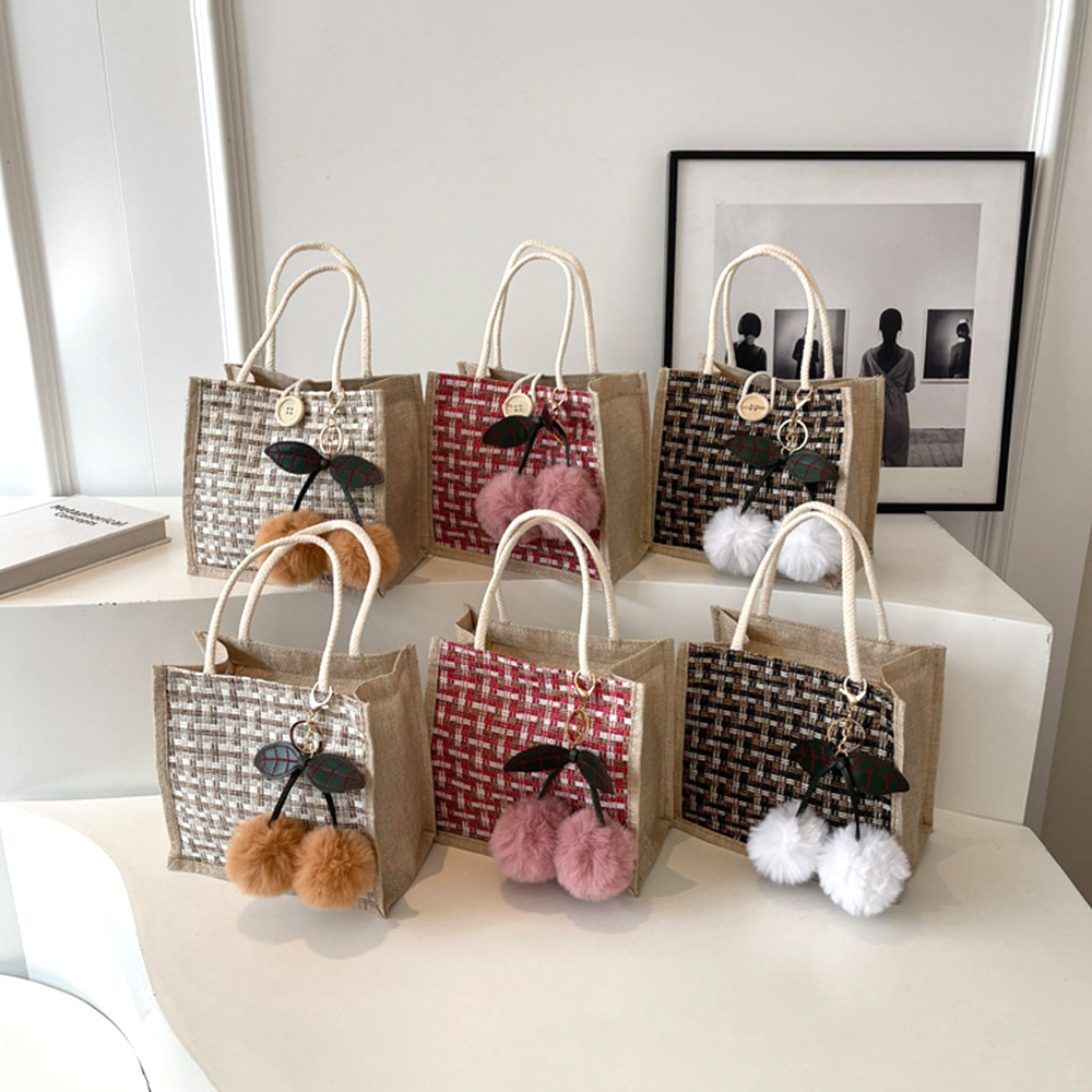 Jute Tote Bag Woven Linen Hand - Women Bags Jute incelemesi ve fiyatı
