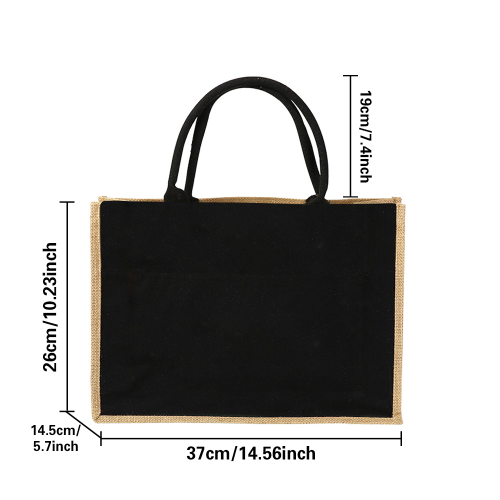 Natural Jute Handbag with Blac - Women Bags Jute incelemesi ve fiyatı