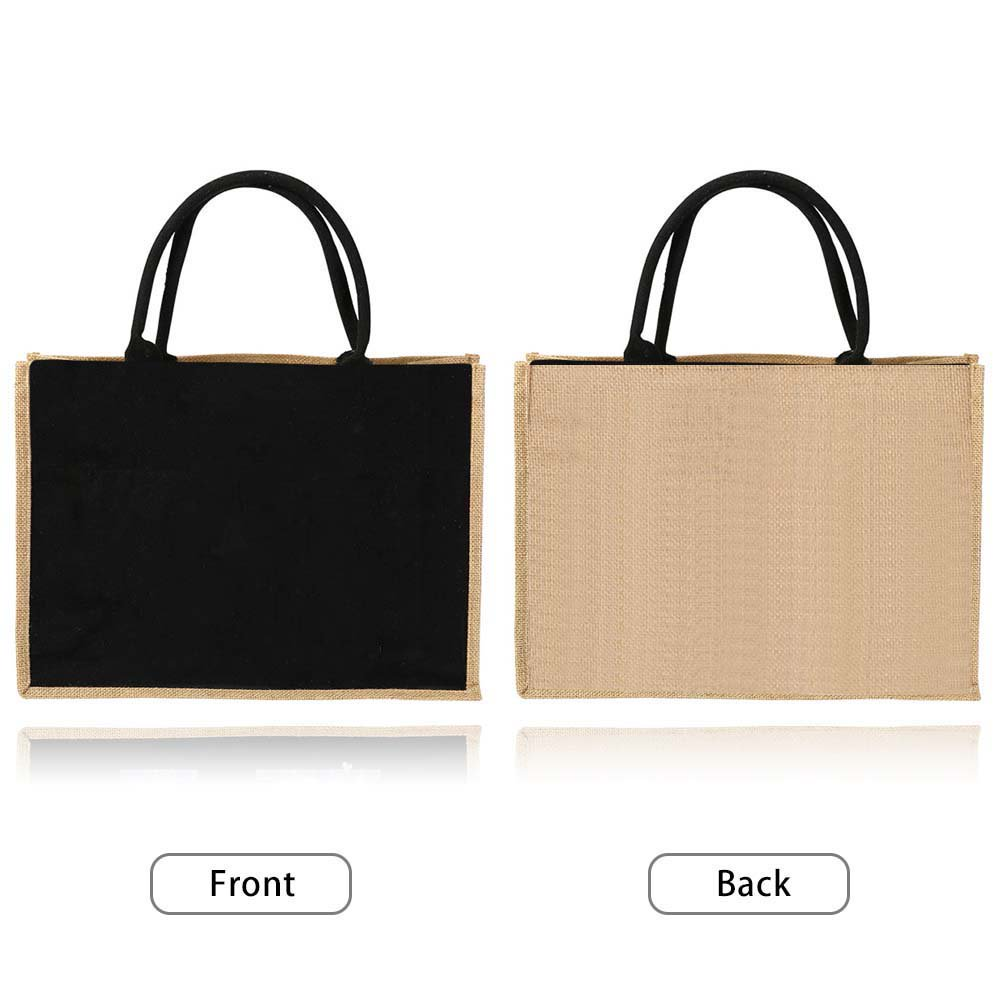 Natural Jute Handbag with Blac - Women Bags Jute incelemesi ve fiyatı