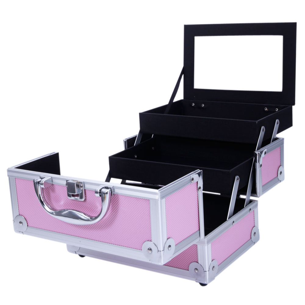 Pink Aluminum Alloy Makeup Cas - Women Handheld Bags incelemesi ve fiyatı
