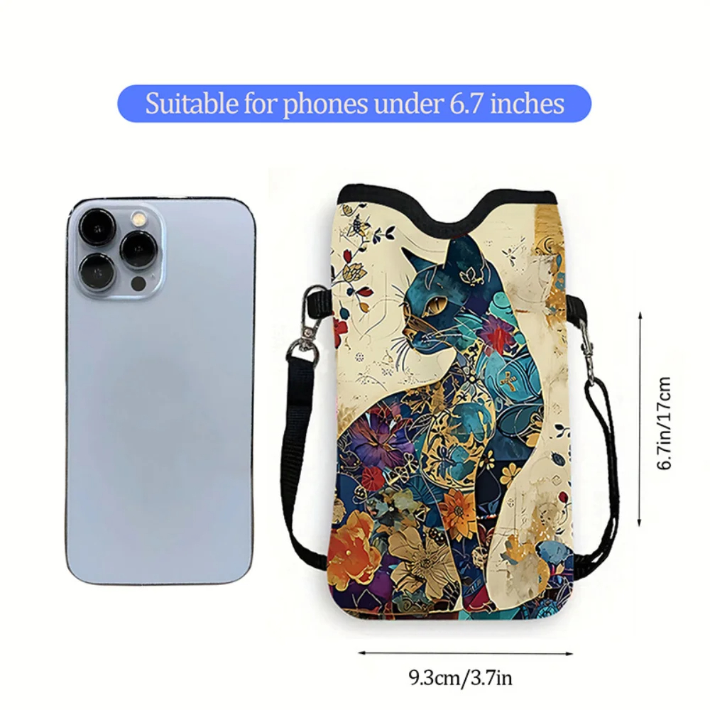Floral Cat Pattern Crossbody B - Phone Bag Crossbody incelemesi ve fiyatı
