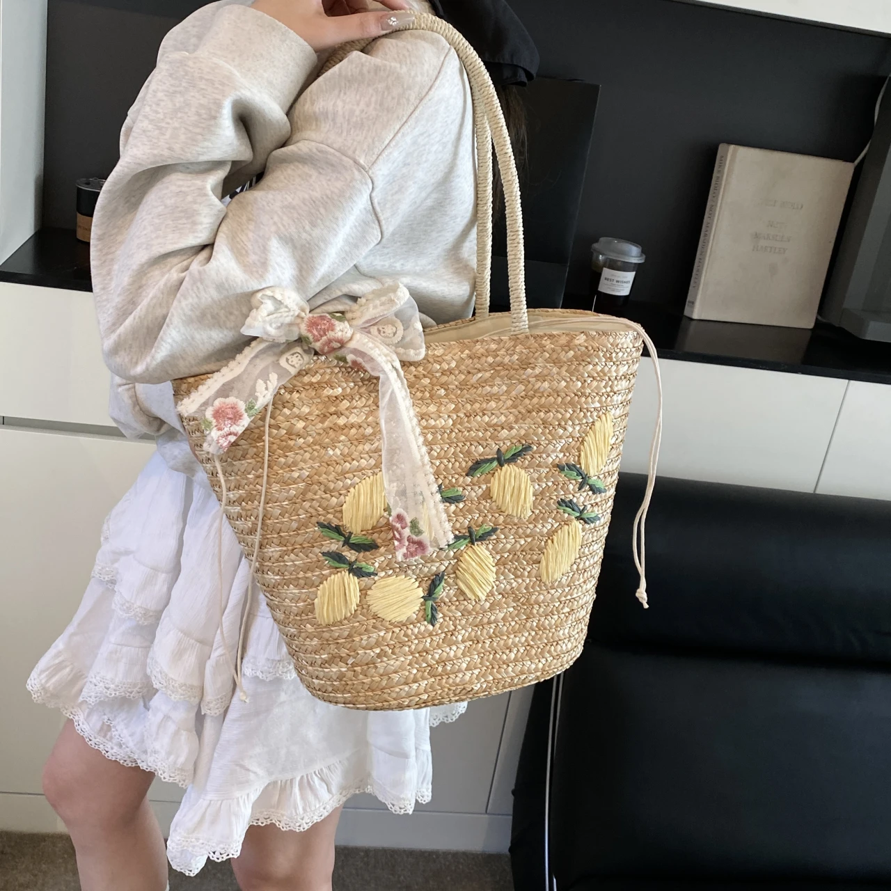 Large Capacity Beach Shoulder  - Women Bags Handmade incelemesi ve fiyatı