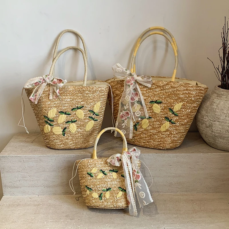 Large Capacity Beach Shoulder  - Women Bags Handmade incelemesi ve fiyatı