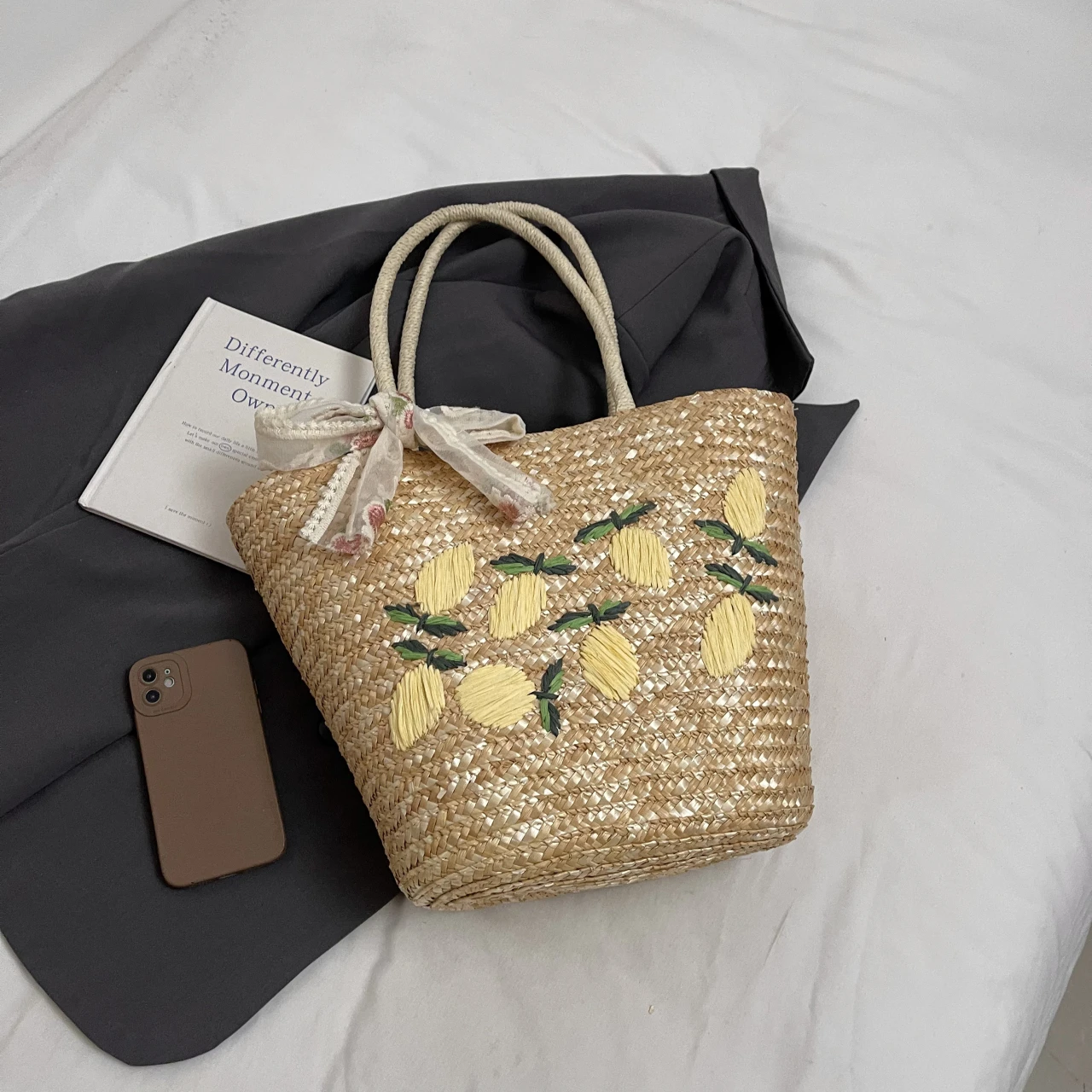 Large Capacity Beach Shoulder  - Women Bags Handmade incelemesi ve fiyatı