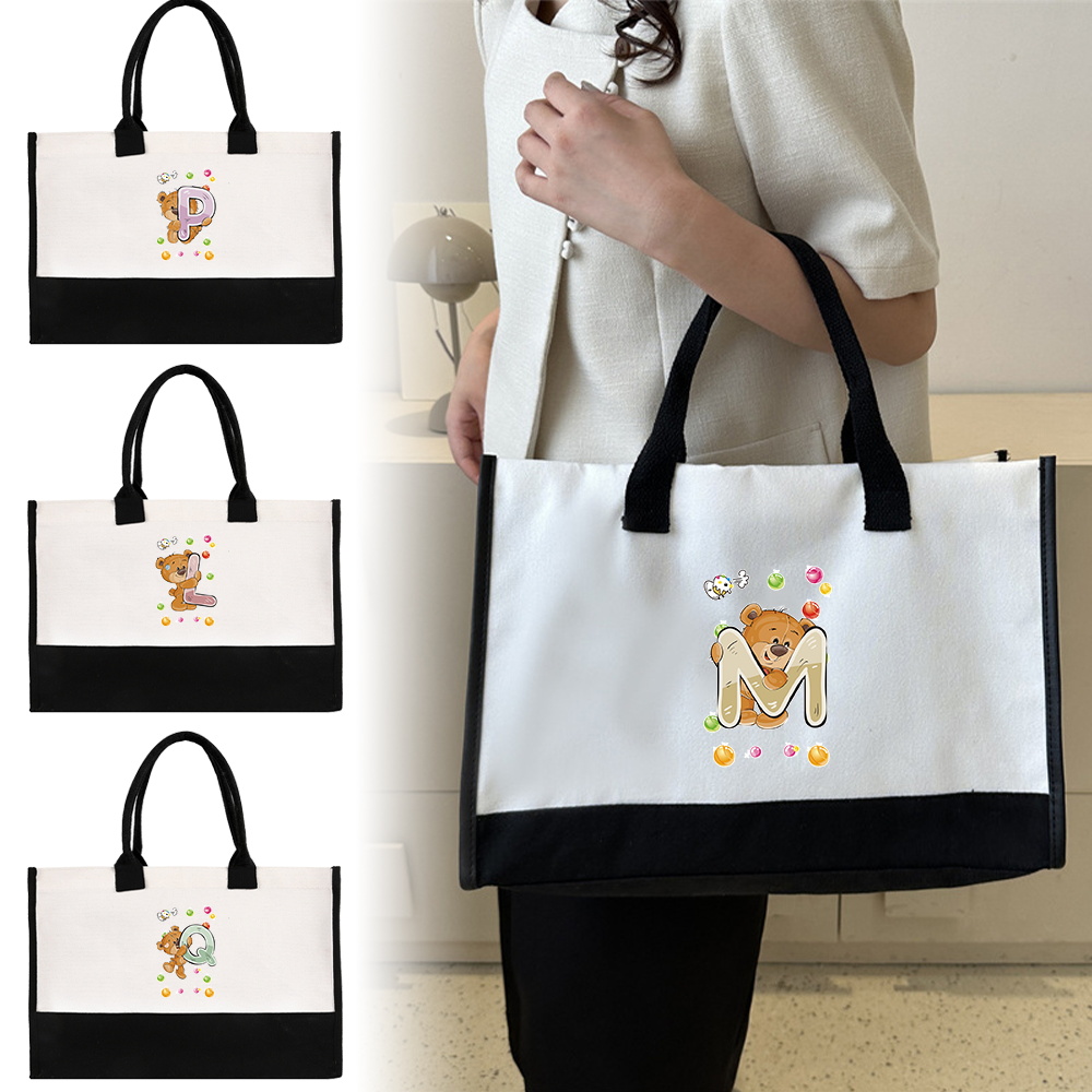 Portable Bear Letter Series Pr - Women Bags Jute incelemesi ve fiyatı