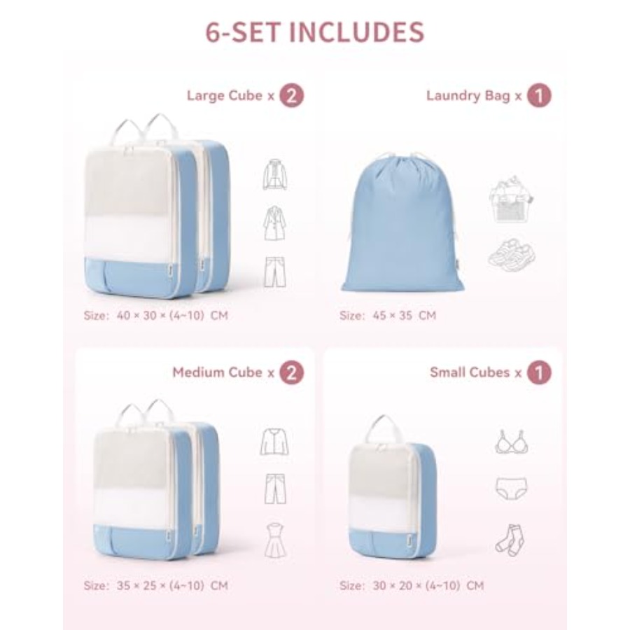 6 Set Compression Packing Cube - Women'S Bag incelemesi ve fiyatı
