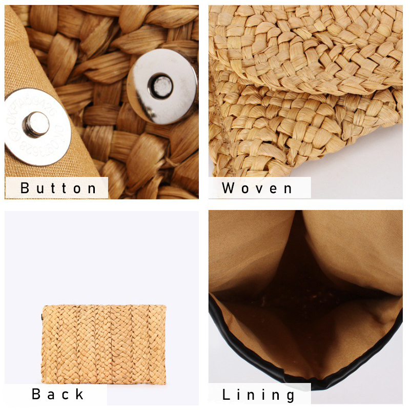 Women Fashion Straw Clutch Bag - Flap Bag Envelope incelemesi ve fiyatı