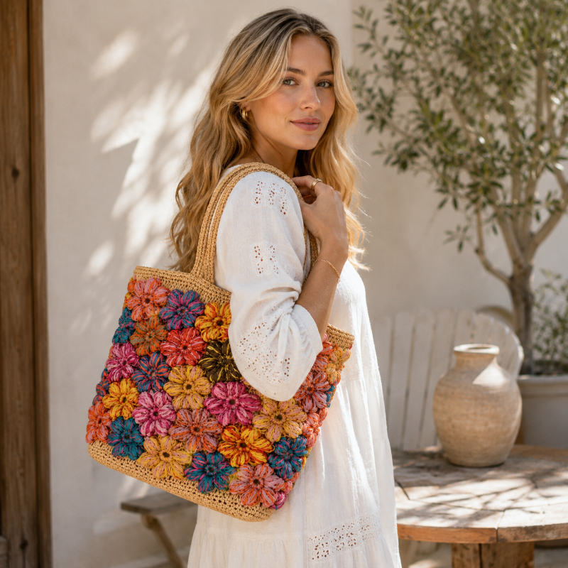 Handmade Raffia Tote Bag for W - Women Bags Handmade incelemesi ve fiyatı