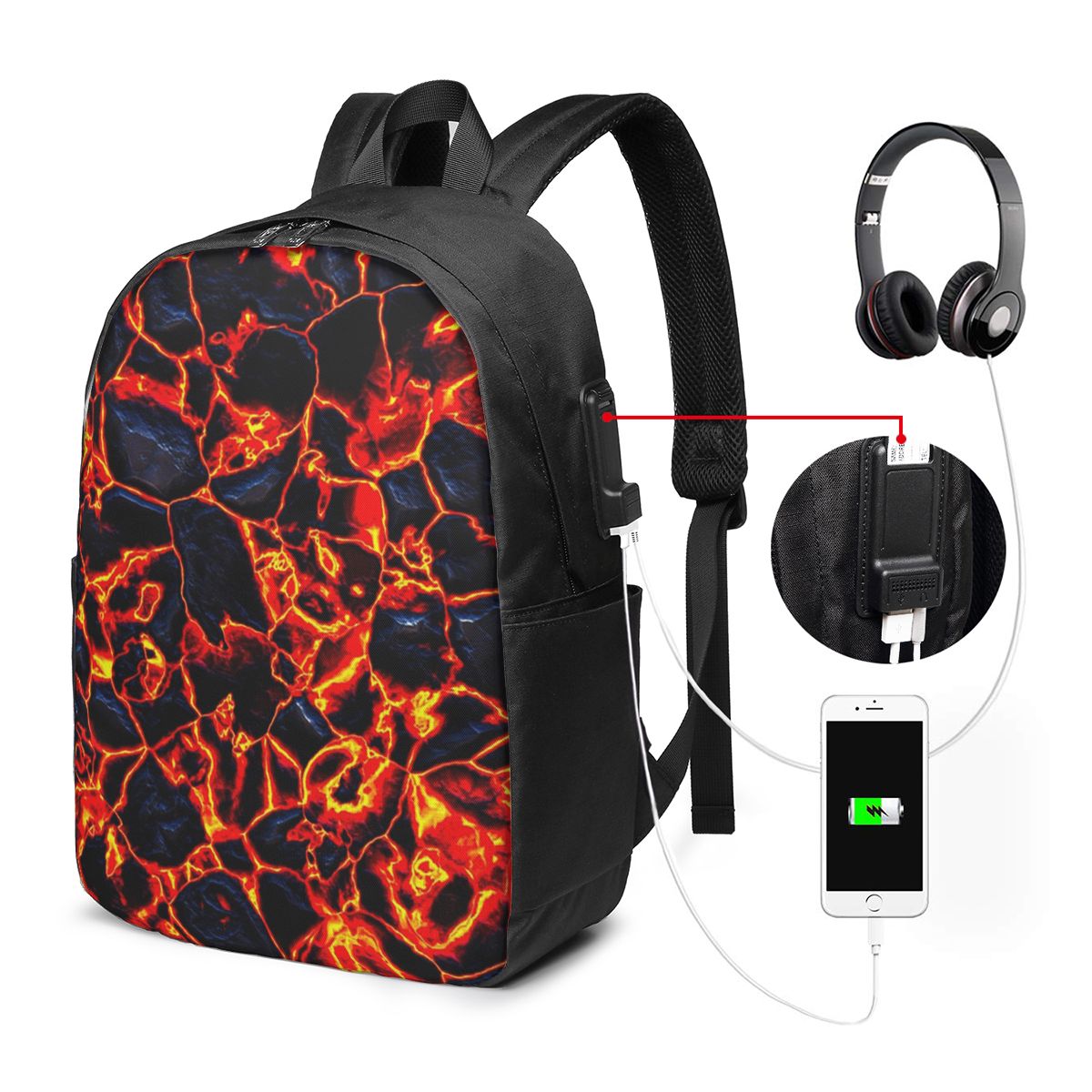 Magma Volcano Lava Fire Backpa - Women Bags For Laptop incelemesi ve fiyatı
