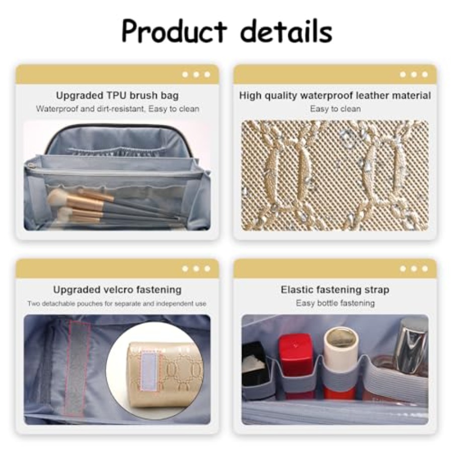 Travel Makeup Bag for Women: C - Women Bags Leather incelemesi ve fiyatı