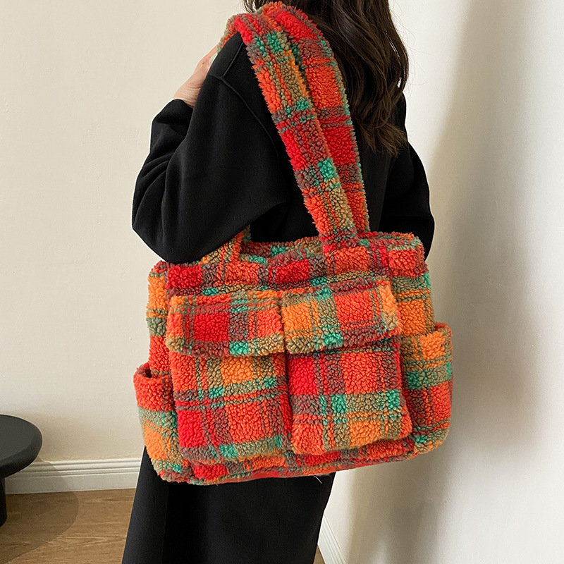 Lamb Fleece tote bags for wome - Women Handheld Bags incelemesi ve fiyatı