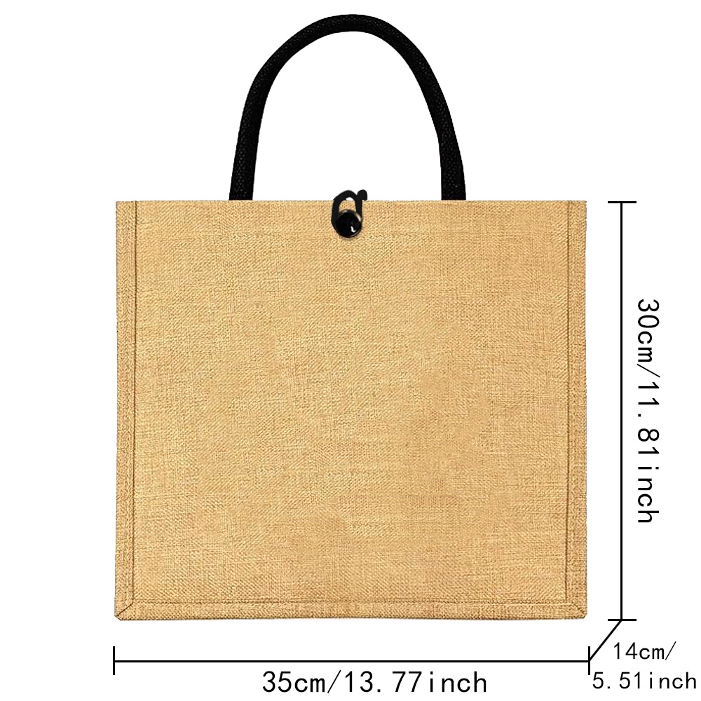 Flax Bag Fastener Handbag Orga - Women Bags Jute incelemesi ve fiyatı