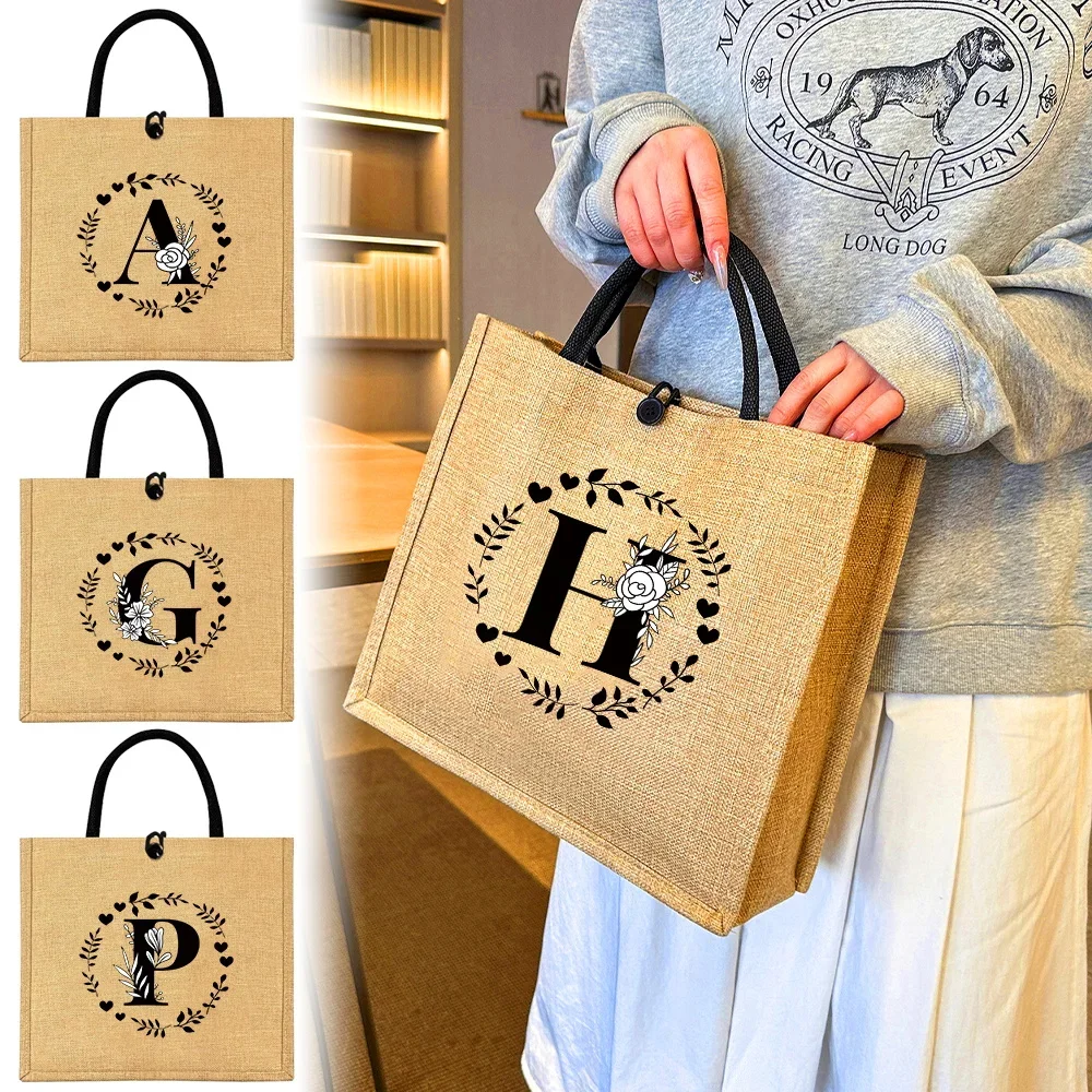 Flax Bag Fastener Handbag Orga - Women Bags Jute incelemesi ve fiyatı