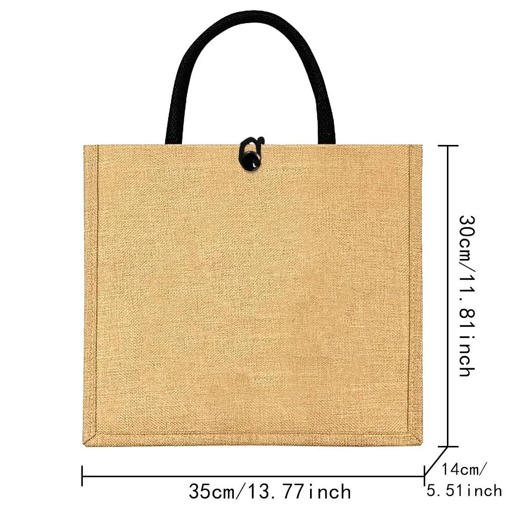 Flax Bag Fastener Handbag Orga - Women Bags Jute incelemesi ve fiyatı