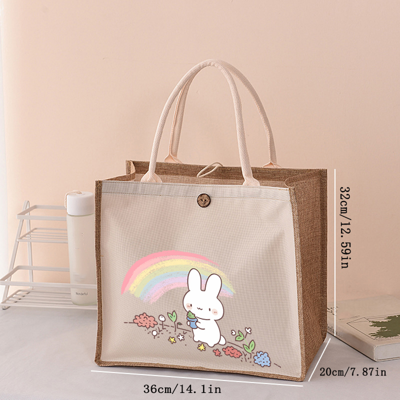 Cute Rainbow Bunny Jute Tote B - Women Bags Jute incelemesi ve fiyatı