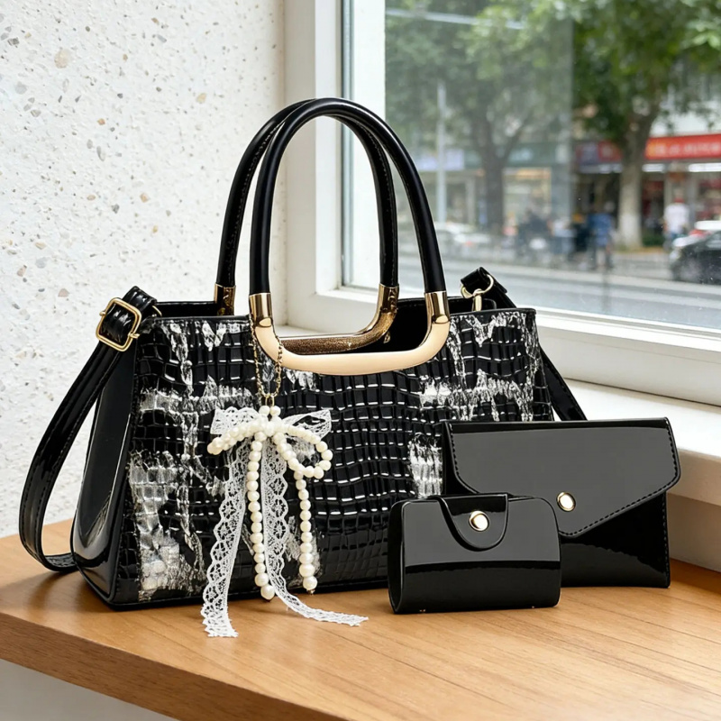 Women's Handbag Set, Crocodile - Women Bags Accessories incelemesi ve fiyatı