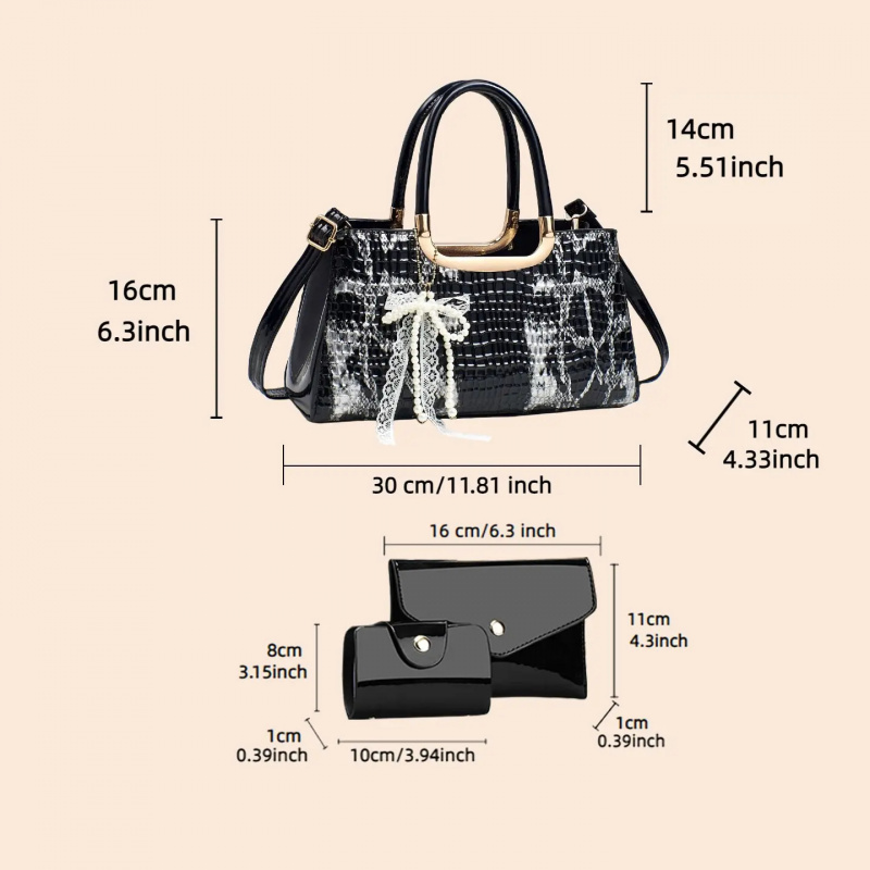 Women's Handbag Set, Crocodile - Women Bags Accessories incelemesi ve fiyatı