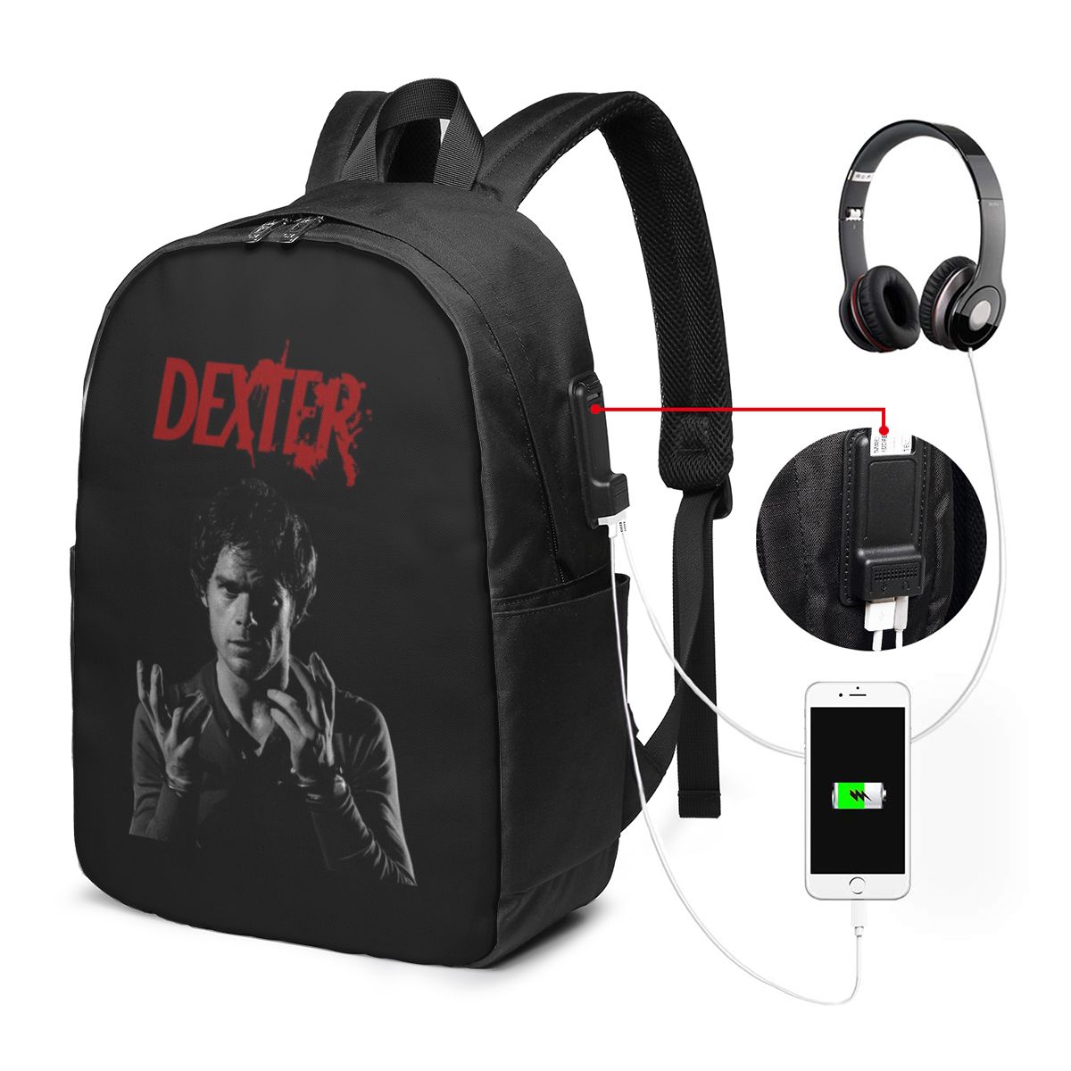 Movie Dexter Morgan Backpack T - Women Bags For Laptop incelemesi ve fiyatı