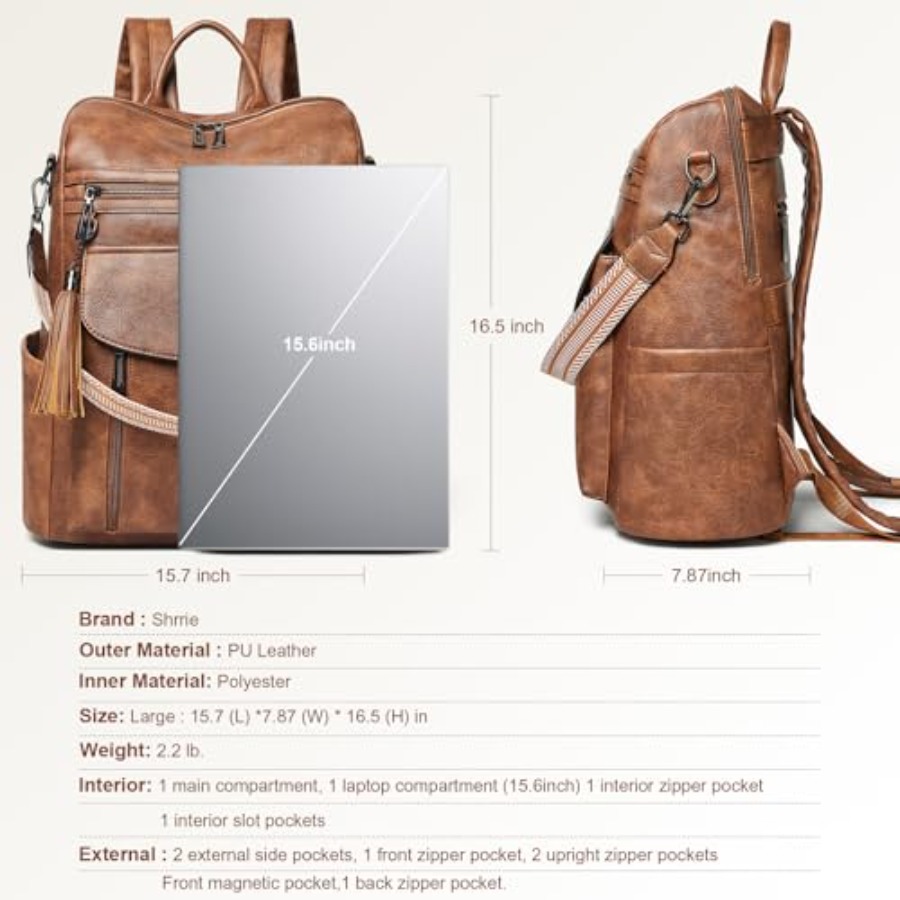 Laptop Backpack for Women 15.6 - Women Bags Leather incelemesi ve fiyatı