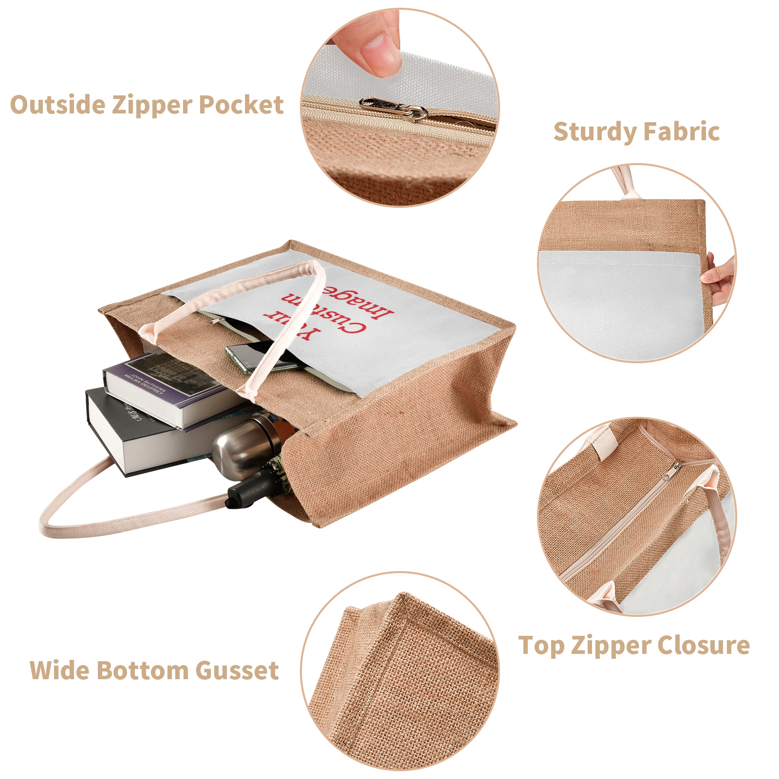 Portable Burlap Jute Shopping  - Women Bags Jute incelemesi ve fiyatı