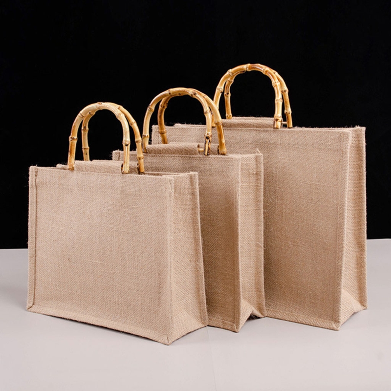 Portable Burlap Jute Shopping  - Women Bags Jute incelemesi ve fiyatı
