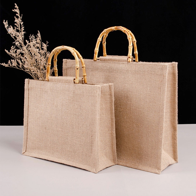 Portable Burlap Jute Shopping  - Women Bags Jute incelemesi ve fiyatı