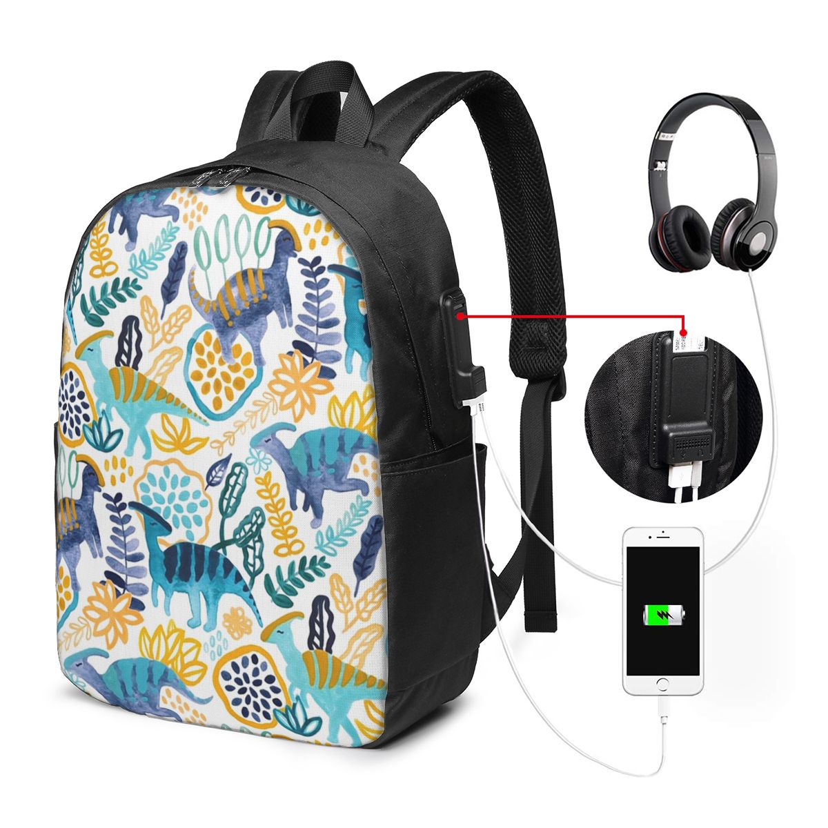 Gouache Parasaurolophuses Back - Women Bags For Laptop incelemesi ve fiyatı