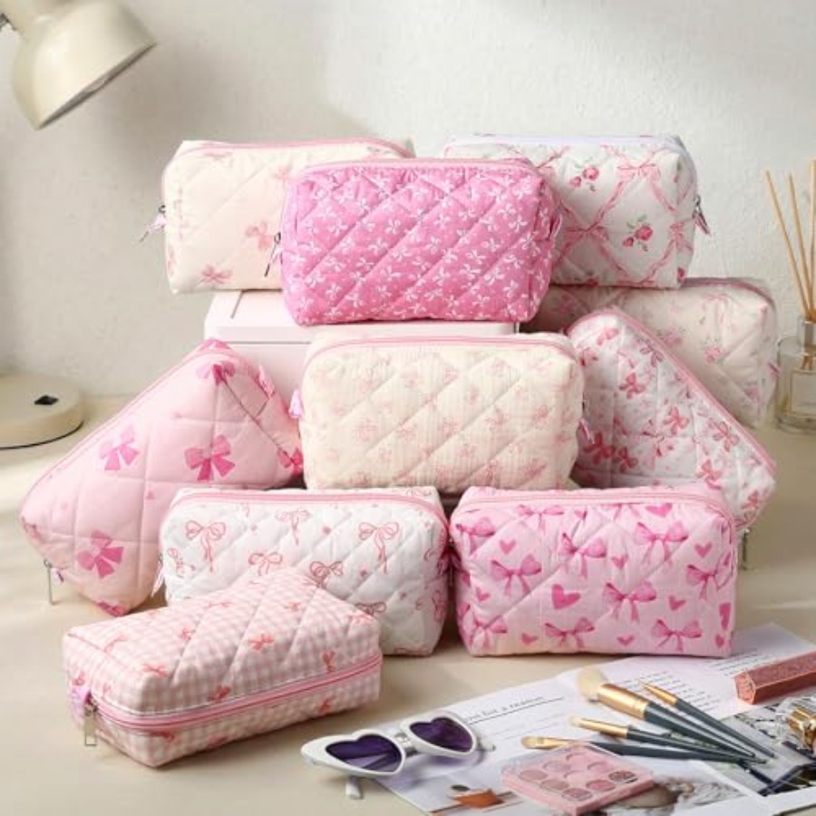 10 Pcs Quilted Makeup Bag Bulk - Women'S Bag incelemesi ve fiyatı