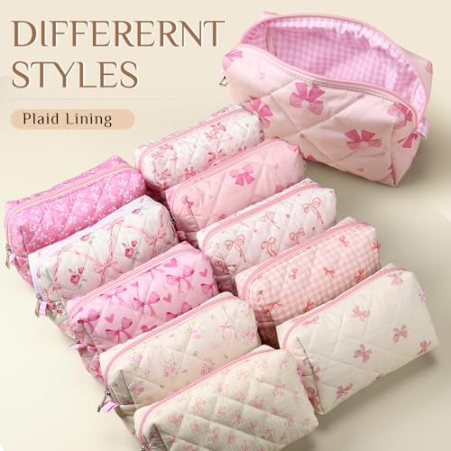 10 Pcs Quilted Makeup Bag Bulk - Women'S Bag incelemesi ve fiyatı