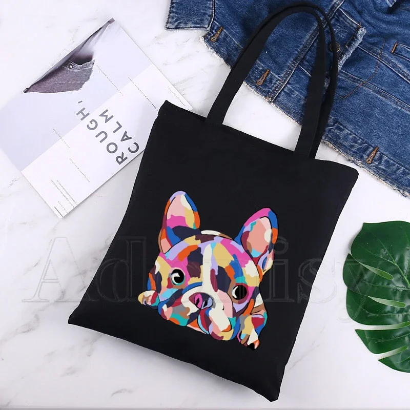 French Bulldog Shopping Bag Gr - Women Bags Jute incelemesi ve fiyatı